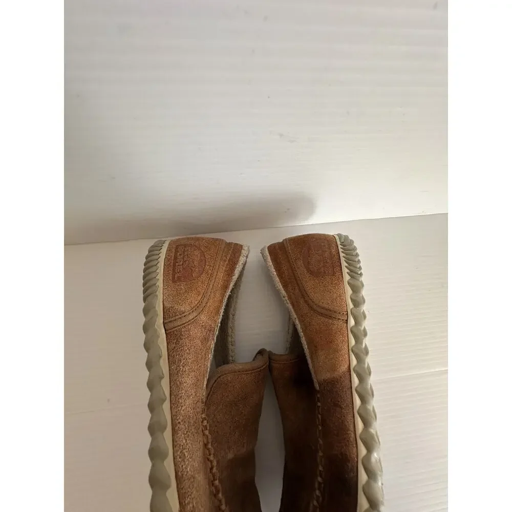 Sorel Mens Brown Suede Leather Loafer Slippers Moc Cozy Comfort Size 8